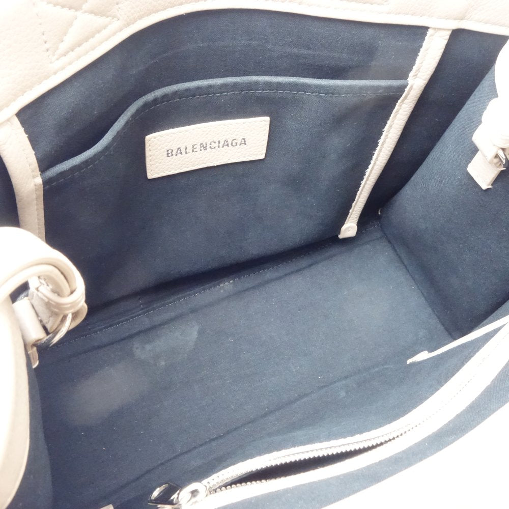 BALENCIAGA バレンシアガ ハードウェア 671402 2Wayバッグ キャンバスxレザー ベージュ/450172【中古】