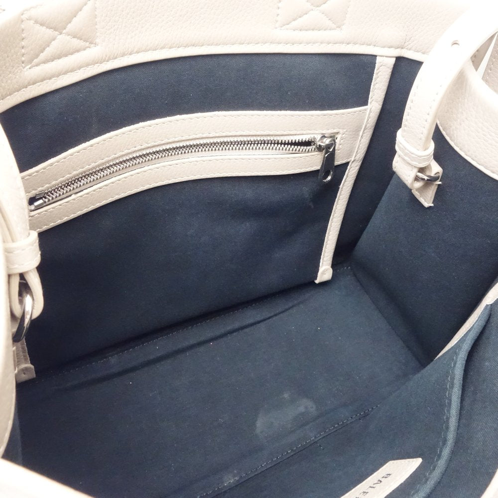 BALENCIAGA バレンシアガ ハードウェア 671402 2Wayバッグ キャンバスxレザー ベージュ/450172【中古】