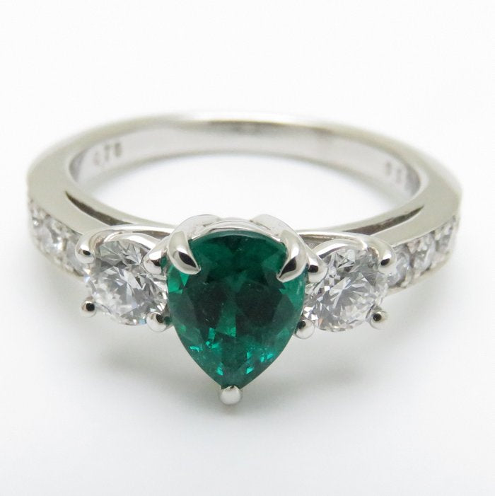 リング 指輪 エメラルド0.75ct ダイヤモンド0.53ct 12号 Pt900プラチナ レディース/63956【中古】【FJ】