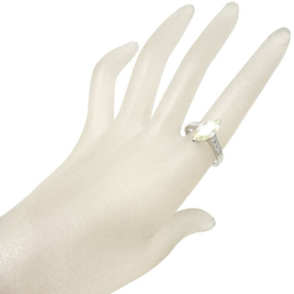 ダイヤモンド リング 指輪 15.5号 イエローダイヤモンド2.128ct マーキスカット UNDERN.SI1 ダイヤモンド0.177ct Pt900プラチナ / 64955【中古】【FJ】
