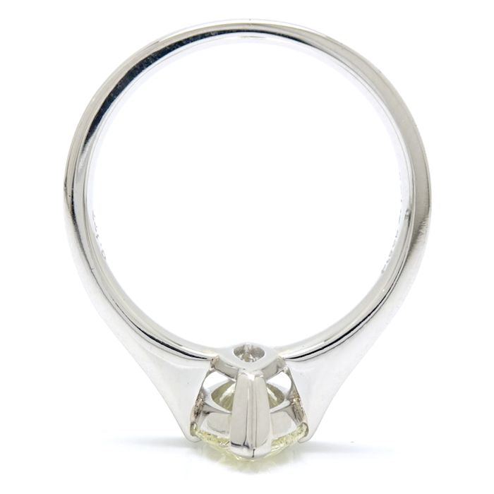 ダイヤモンド リング 指輪 15.5号 イエローダイヤモンド2.128ct マーキスカット UNDERN.SI1 ダイヤモンド0.177ct Pt900プラチナ / 64955【中古】【FJ】