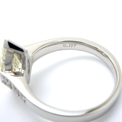 ダイヤモンド リング 指輪 15.5号 イエローダイヤモンド2.128ct マーキスカット UNDERN.SI1 ダイヤモンド0.177ct Pt900プラチナ / 64955【中古】【FJ】