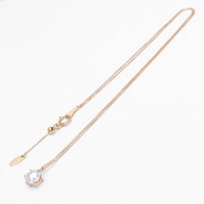 ダイヤモンド ネックレス ダイヤモンド1.009ct E/SI2/FAIR アジャスター付き K18PG ピンクゴールド レディース/74057【中古】【FJ】
