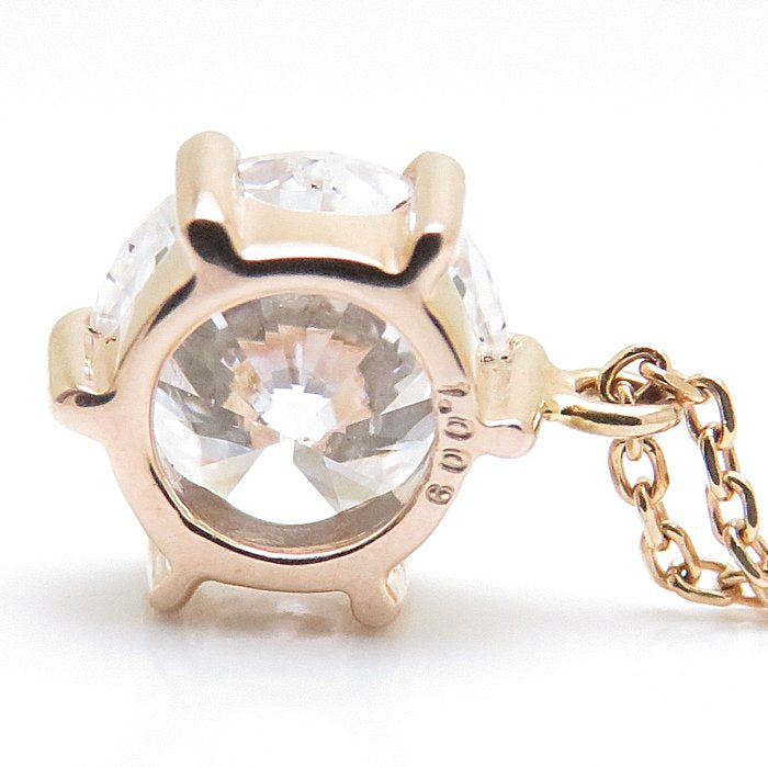 ダイヤモンド ネックレス ダイヤモンド1.009ct E/SI2/FAIR アジャスター付き K18PG ピンクゴールド レディース/74057【中古】【FJ】
