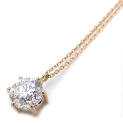 ダイヤモンド ネックレス ダイヤモンド1.009ct E/SI2/FAIR アジャスター付き K18PG ピンクゴールド レディース/74057【中古】【FJ】