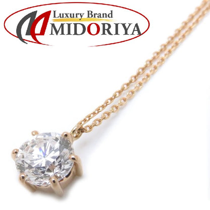 ダイヤモンド ネックレス ダイヤモンド1.009ct E/SI2/FAIR アジャスター付き K18PG ピンクゴールド レディース/74057【中古】【FJ】