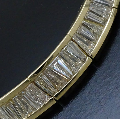 ダイヤモンド チョーカー ネックレス テーパーカットダイヤモンド 40ct前後 K18YG イエローゴールド / 74821【中古】【FJ】