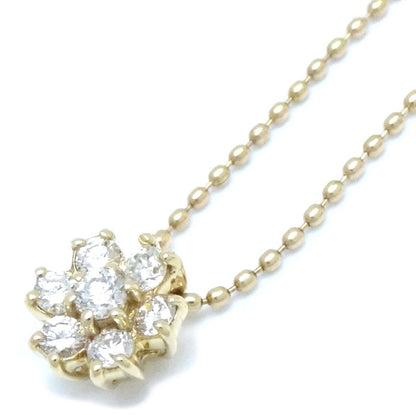 ダイヤモンド ネックレス 花モチーフ ダイヤモンド0.20ct K18YG イエローゴールド/75569【中古】【FJ】