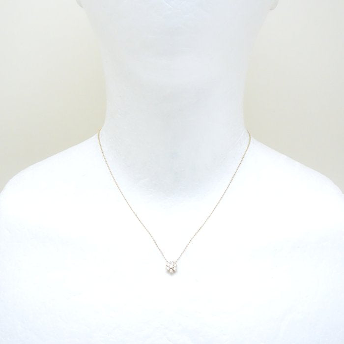ダイヤモンド ネックレス 花モチーフ ダイヤモンド0.20ct K18YG イエローゴールド/75569【中古】【FJ】