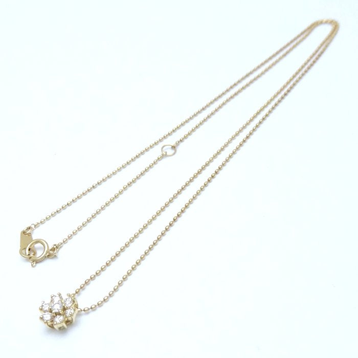 ダイヤモンド ネックレス 花モチーフ ダイヤモンド0.20ct K18YG イエローゴールド/75569【中古】【FJ】