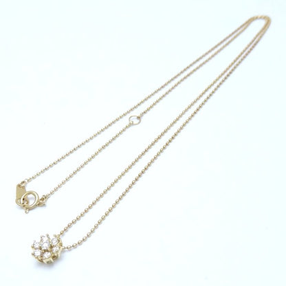 ダイヤモンド ネックレス 花モチーフ ダイヤモンド0.20ct K18YG イエローゴールド/75569【中古】【FJ】