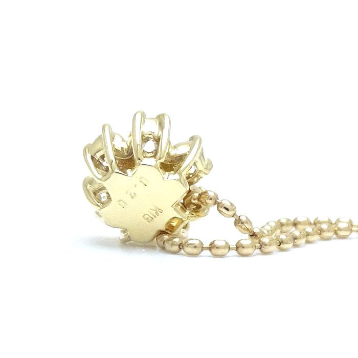 ダイヤモンド ネックレス 花モチーフ ダイヤモンド0.20ct K18YG イエローゴールド/75569【中古】【FJ】