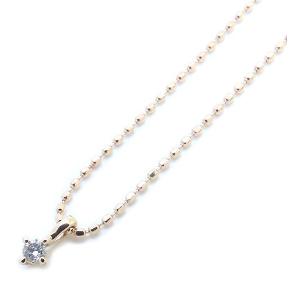 ダイヤモンド ネックレス 一粒ダイヤモンド K10PG ピンクゴールド レディース/76221【中古】【FJ】