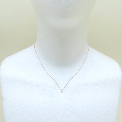 ダイヤモンド ネックレス 一粒ダイヤモンド K10PG ピンクゴールド レディース/76221【中古】【FJ】