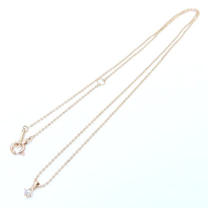 ダイヤモンド ネックレス 一粒ダイヤモンド K10PG ピンクゴールド レディース/76221【中古】【FJ】