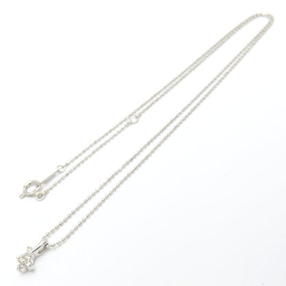 ダイヤモンド ネックレス フラワーモチーフ ダイヤモンド0.06ct K18WG ホワイトゴールド レディース/76466【中古】【FJ】