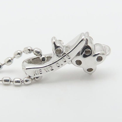 ダイヤモンド ネックレス フラワーモチーフ ダイヤモンド0.06ct K18WG ホワイトゴールド レディース/76466【中古】【FJ】