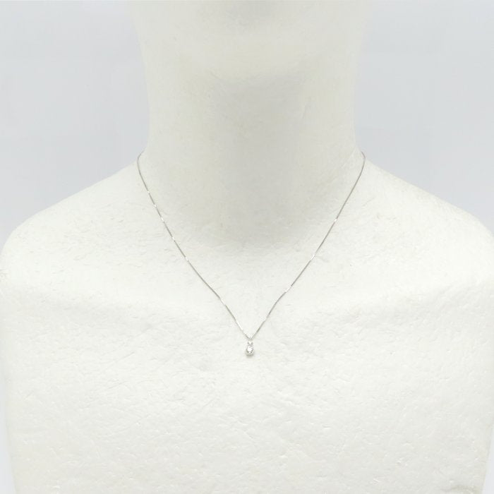 ダイヤモンド ネックレス ダイヤモンド0.10ct K18WG ホワイトゴールド レディース/76467【中古】【FJ】