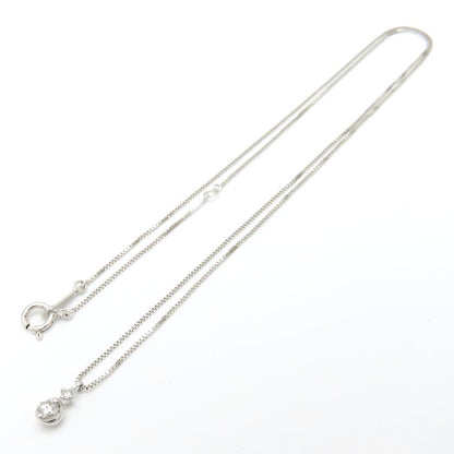 ダイヤモンド ネックレス ダイヤモンド0.10ct K18WG ホワイトゴールド レディース/76467【中古】【FJ】