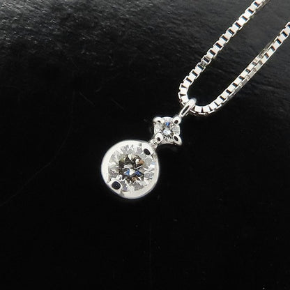 ダイヤモンド ネックレス ダイヤモンド0.10ct K18WG ホワイトゴールド レディース/76467【中古】【FJ】