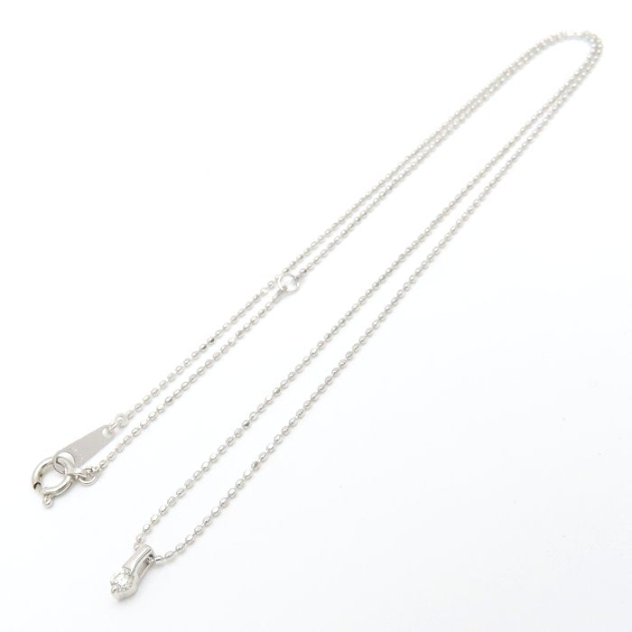 ダイヤモンド ネックレス ダイヤモンド0.05ct K18WG ホワイトゴールド レディース/76468【中古】【FJ】