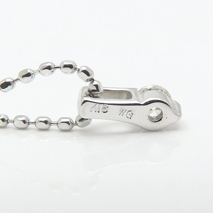 ダイヤモンド ネックレス ダイヤモンド0.05ct K18WG ホワイトゴールド レディース/76468【中古】【FJ】