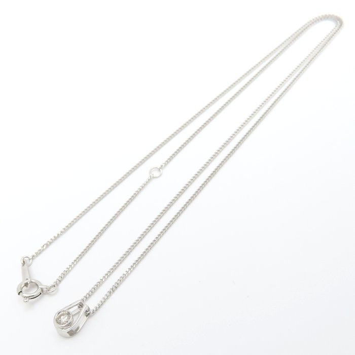 ダイヤモンド ネックレス ダイヤモンド0.05ct K14WG ホワイトゴールド レディース/76469【中古】【FJ】