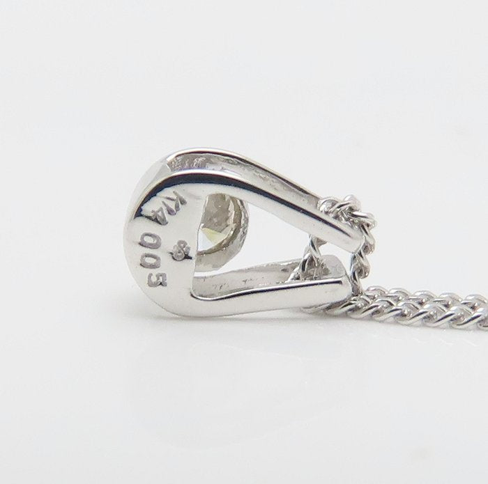ダイヤモンド ネックレス ダイヤモンド0.05ct K14WG ホワイトゴールド レディース/76469【中古】【FJ】