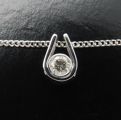 ダイヤモンド ネックレス ダイヤモンド0.05ct K14WG ホワイトゴールド レディース/76469【中古】【FJ】