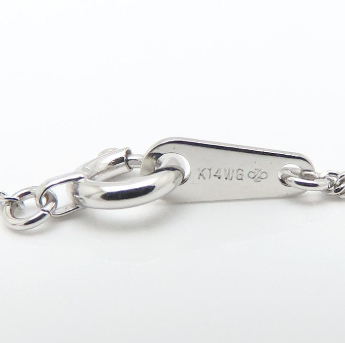 ダイヤモンド ネックレス ダイヤモンド0.05ct K14WG ホワイトゴールド レディース/76469【中古】【FJ】