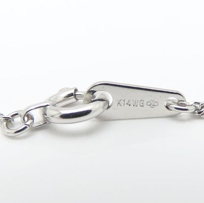 ダイヤモンド ネックレス ダイヤモンド0.05ct K14WG ホワイトゴールド レディース/76469【中古】【FJ】