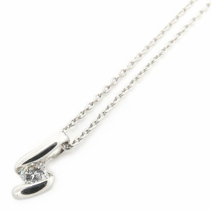 ダイヤモンド ネックレス ダイヤモンド0.10ct Pt1000プラチナxPt850プラチナ レディース/76470【中古】【FJ】
