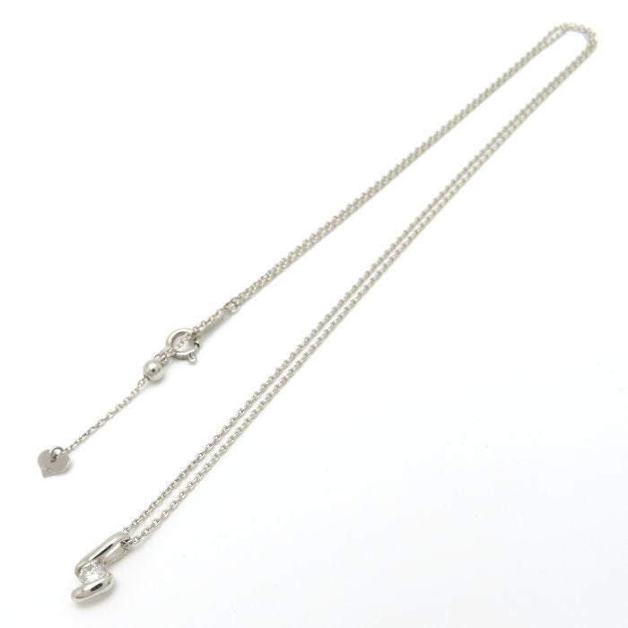 ダイヤモンド ネックレス ダイヤモンド0.10ct Pt1000プラチナxPt850プラチナ レディース/76470【中古】【FJ】