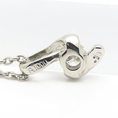 ダイヤモンド ネックレス ダイヤモンド0.10ct Pt1000プラチナxPt850プラチナ レディース/76470【中古】【FJ】