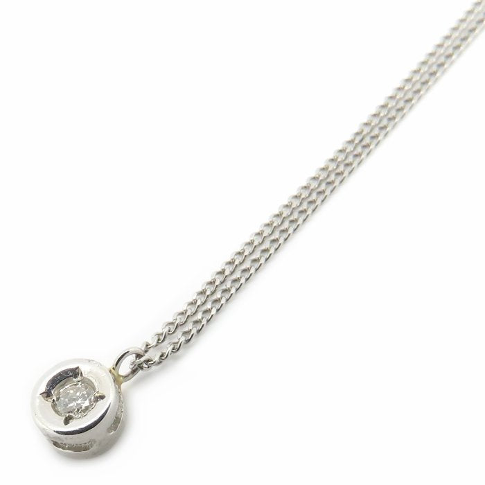 ダイヤモンド ネックレス ダイヤモンド0.03ct Pt850プラチナ レディース/76471【中古】【FJ】