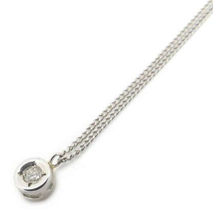 ダイヤモンド ネックレス ダイヤモンド0.03ct Pt850プラチナ レディース/76471【中古】【FJ】