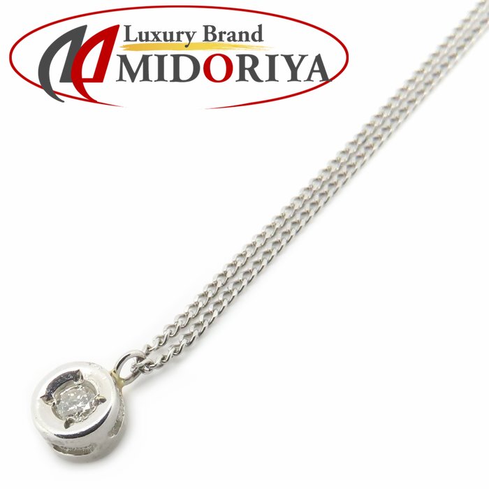 ダイヤモンド ネックレス ダイヤモンド0.03ct Pt850プラチナ レディース/76471【中古】【FJ】