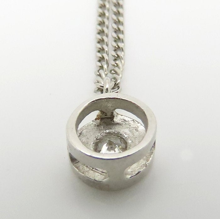 ダイヤモンド ネックレス ダイヤモンド0.03ct Pt850プラチナ レディース/76471【中古】【FJ】