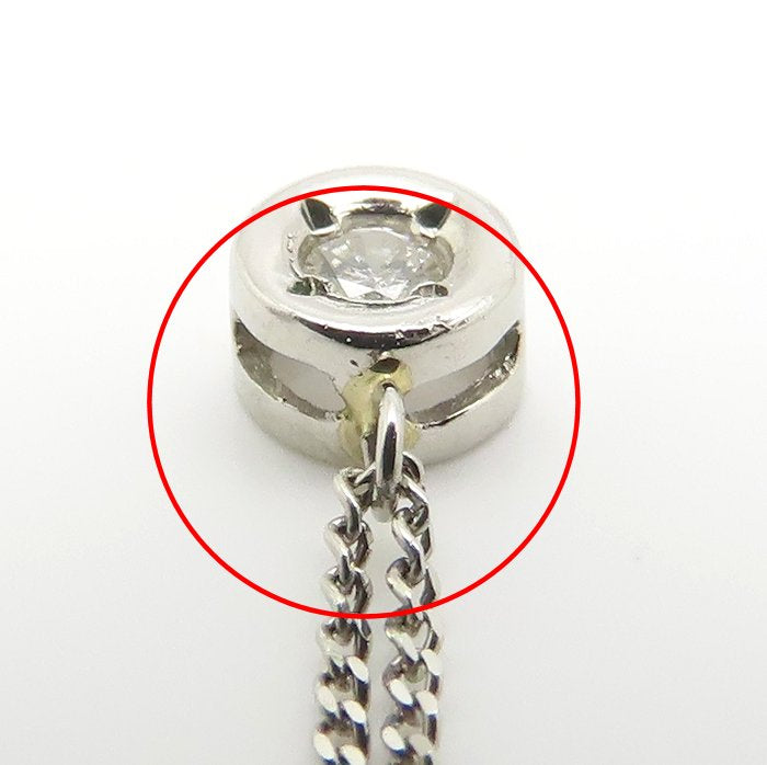 ダイヤモンド ネックレス ダイヤモンド0.03ct Pt850プラチナ レディース/76471【中古】【FJ】