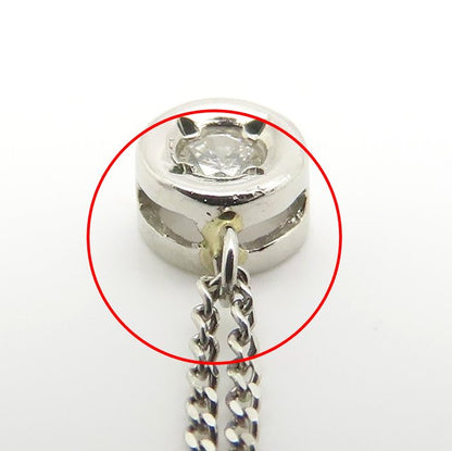 ダイヤモンド ネックレス ダイヤモンド0.03ct Pt850プラチナ レディース/76471【中古】【FJ】