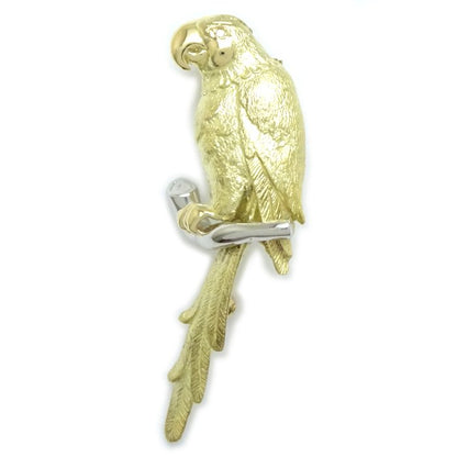 鳥モチーフ ブローチ ダイヤモンド0.01ct K18YG イエローゴールドxPt900プラチナ レディース/78957【中古】【FJ】